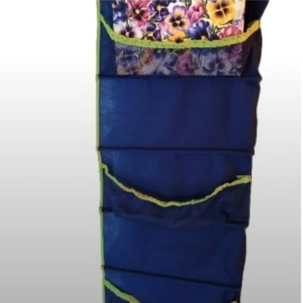 Hanging Shoe Closet Organizer | 10-Shelf | Side Pockets | Blue/Green w/Gift